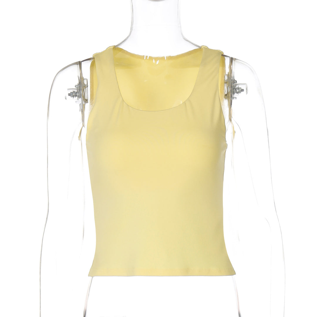 Dame Sporty Crop-Top med Rundhalsetudsnit Skovae