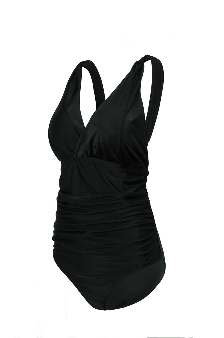 Dame Elegant One-Piece Swimsuit with Wrap Look and Gathered Skovae