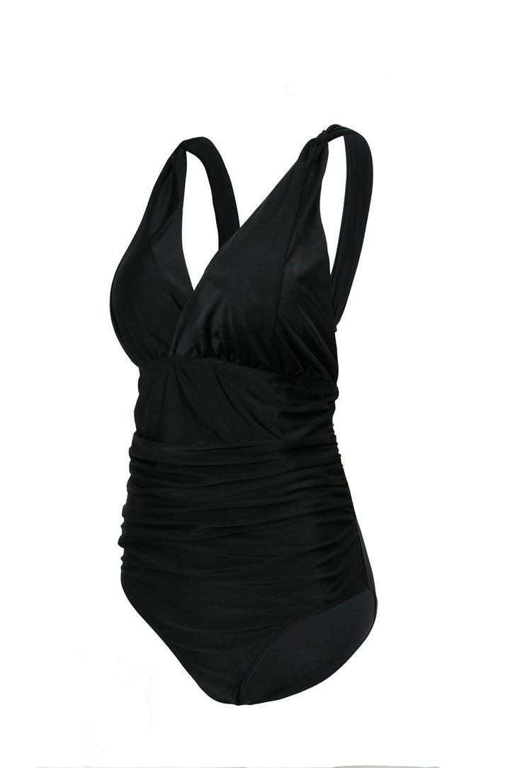 Dame Elegant One-Piece Swimsuit with Wrap Look and Gathered Skovae