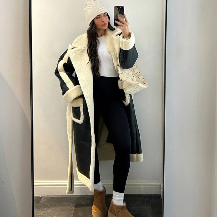 Dame Oversized Kunstpelsjakke med lommer og elegant snit Stilla