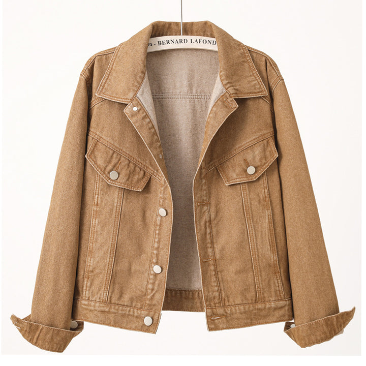 Dame Vintage Denimjakke med detaljerede lommer og moderne snit Stilla