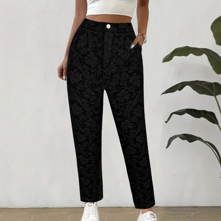 Dame Floral Print Afslappet Fit Bukser Stilla