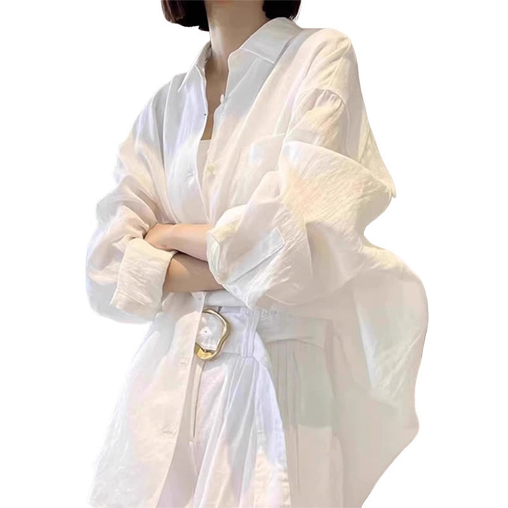 Femme Struktureret Utility Button-Up Skjortekjole Stilla