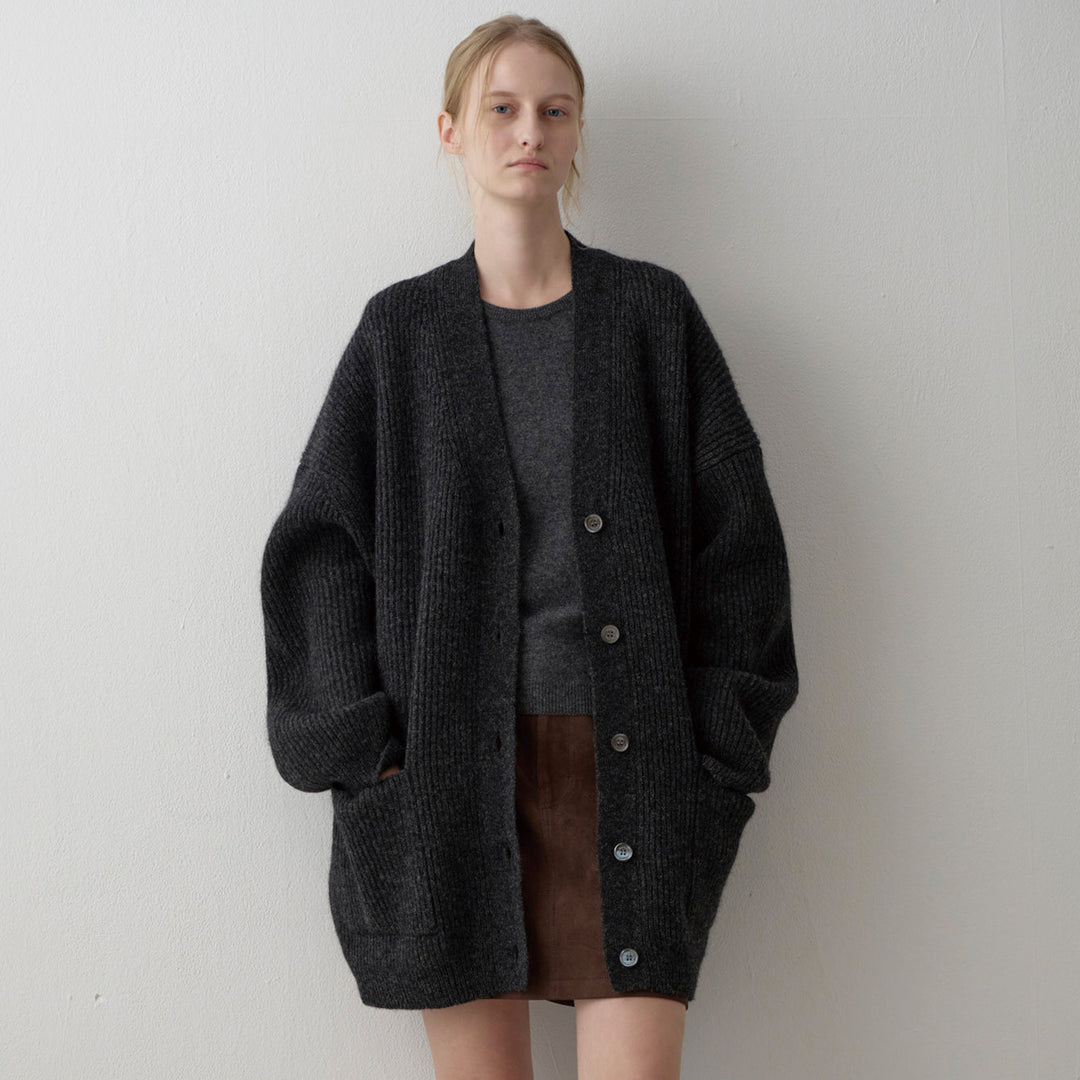 Dame chunky strik cardigan med oversized ærmer Stilla