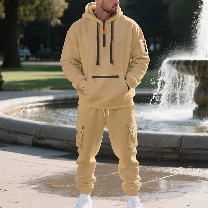 Herrer sporty hoodie sæt med funktionelle lommer og åndbare egenskaber Stilla