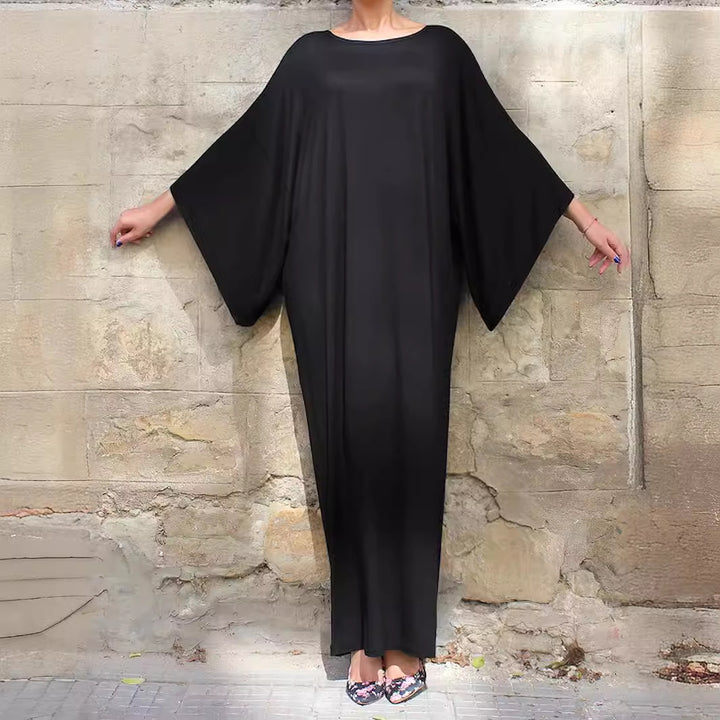 Dame Lang Kaftan-Kjole med bred pasform og elegante ærmer Stilla