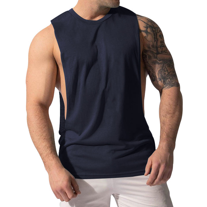 Herren nan Muskelshirt med ekstra dybe armåbninger og åndbart bomuldsblanding Skovae