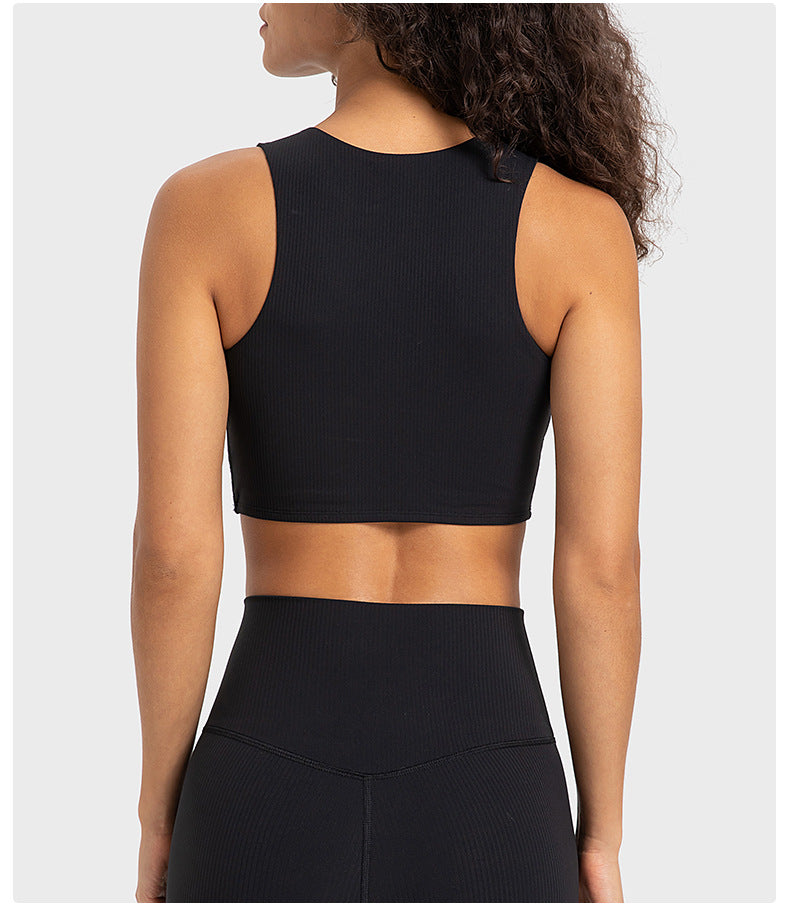 Stilla | Rib Turtleneck Sports Bra Høj Styrke, Stødabsorberende, Øvre Støtte