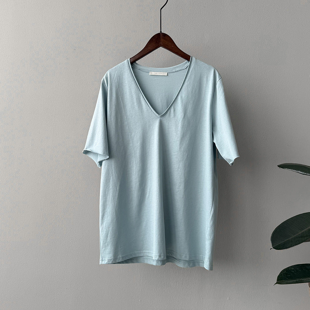 Dame V-hals T-shirt med afslappet pasform Stilla