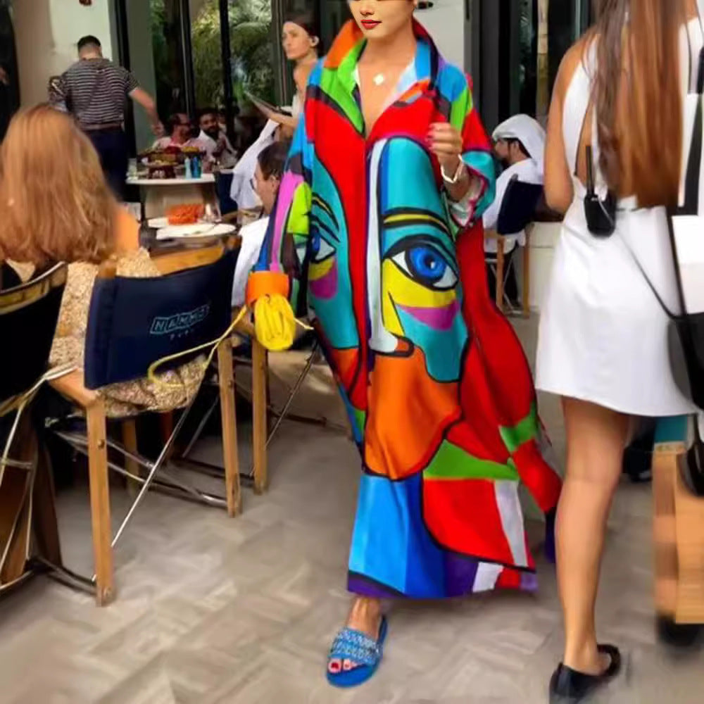 Dame kreativ Kimono med farverigt mønster Stilla