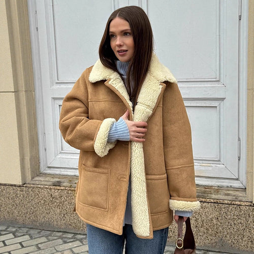 Dame Oversized Kunstpelsjakke i afslappet snit Stilla