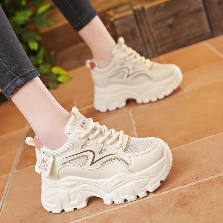 Dame Plateau-Sneakers med åndbart mesh-overflade og stabil sål Stilla