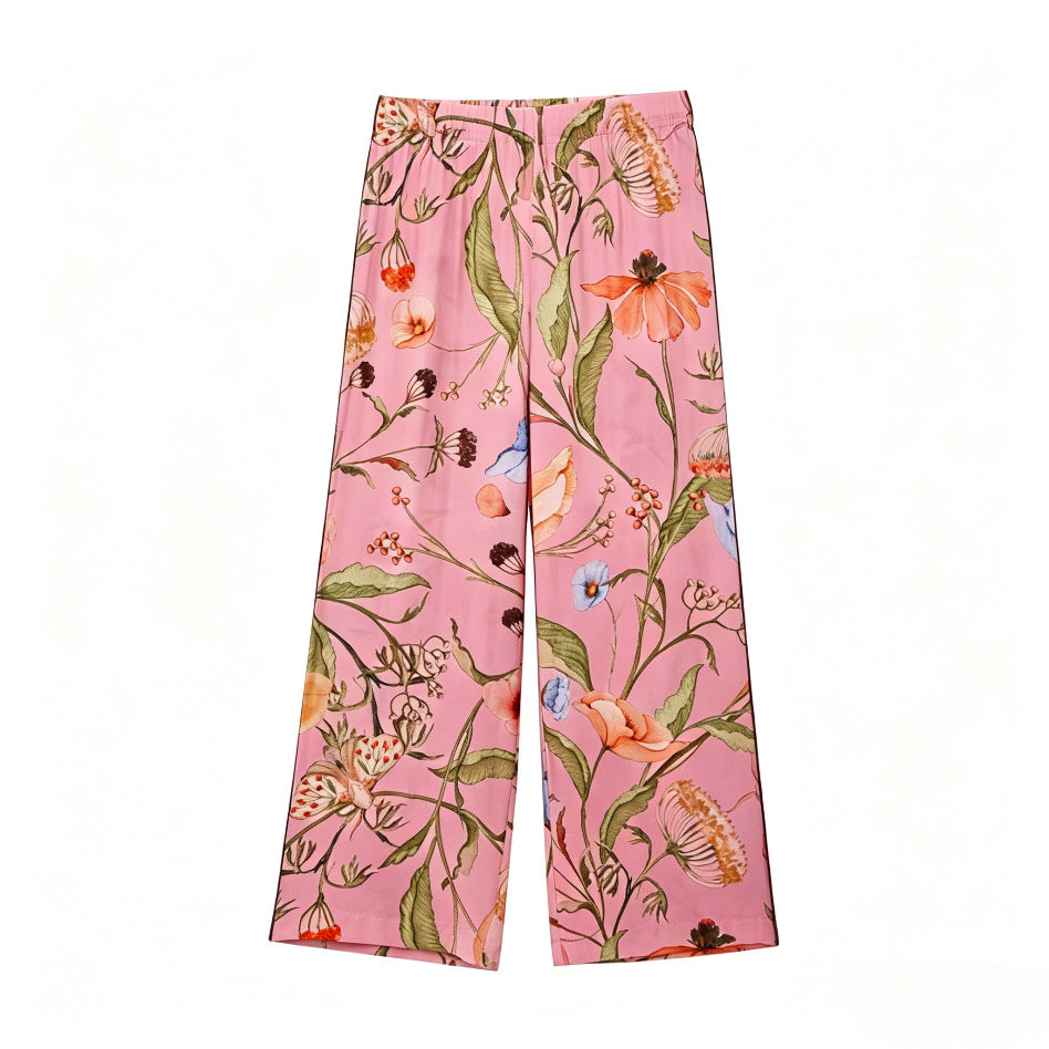 Dame Palazzo-bukser med blomsterprint Skovae
