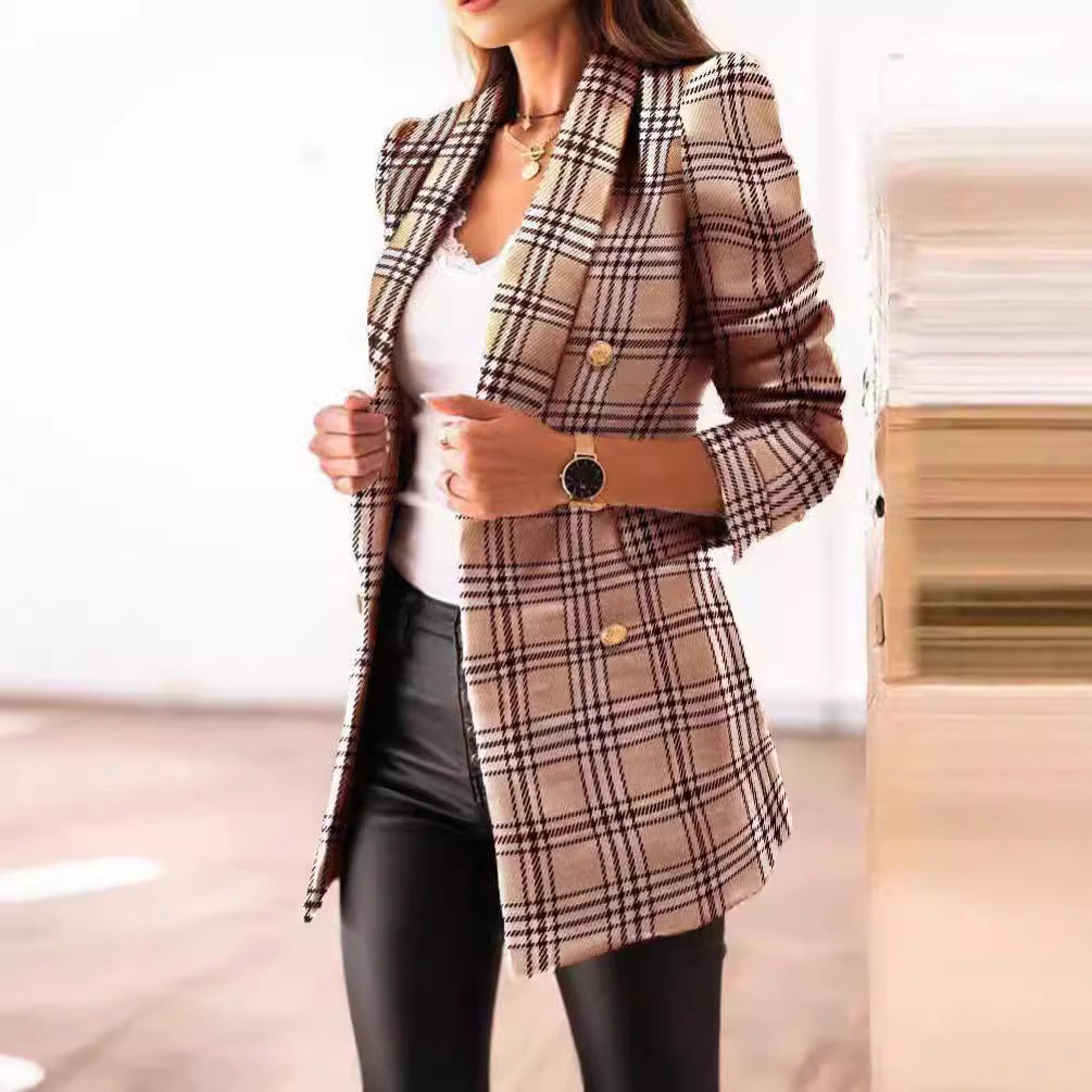Dame ternet blazer med dobbelt knaplukning Stilla