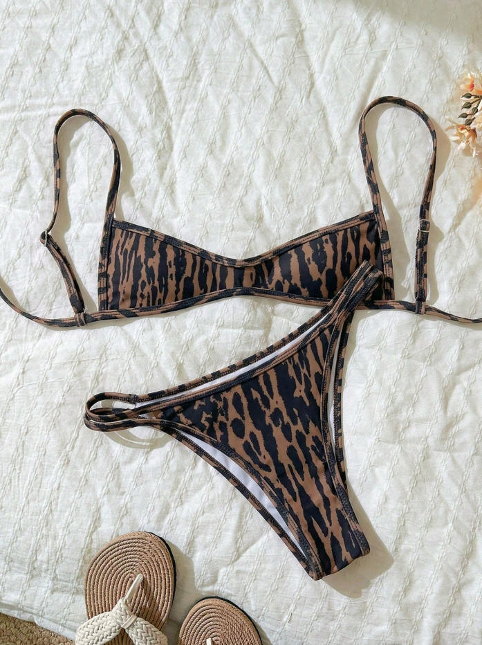 Dame Zweisdelig Bikini med elegant stribemuster Skovae