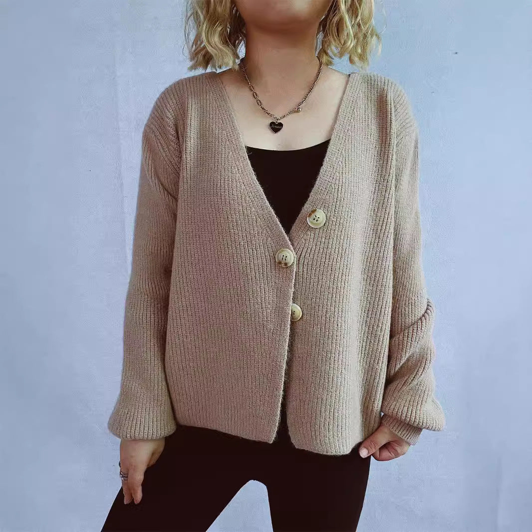 Damer hyggelig cardigan med store knapper og struktureret design Stilla