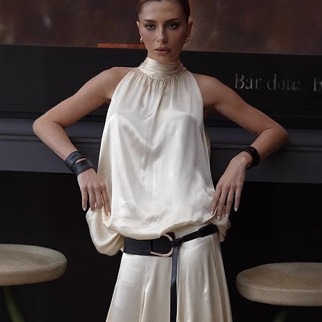 Femme Elegante Strop Maxi Kjole Stilla