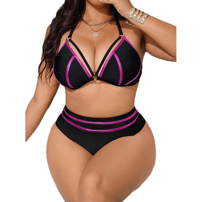 Dame trekantet bikini med gyldne accenter Skovae