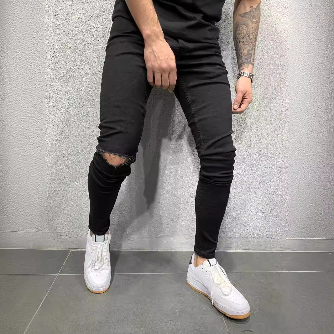 Herrer Skinny Jeans i trendy Distressed-look Stilla