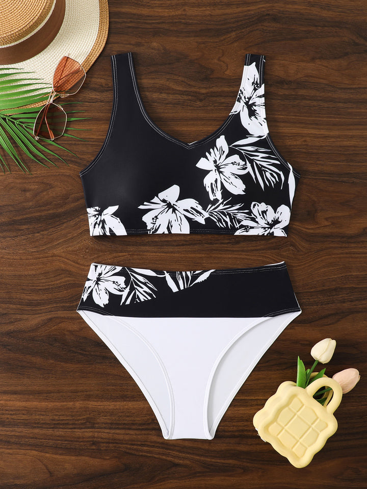 Dame Sporty bikini sæt med blomstermotiv Skovae