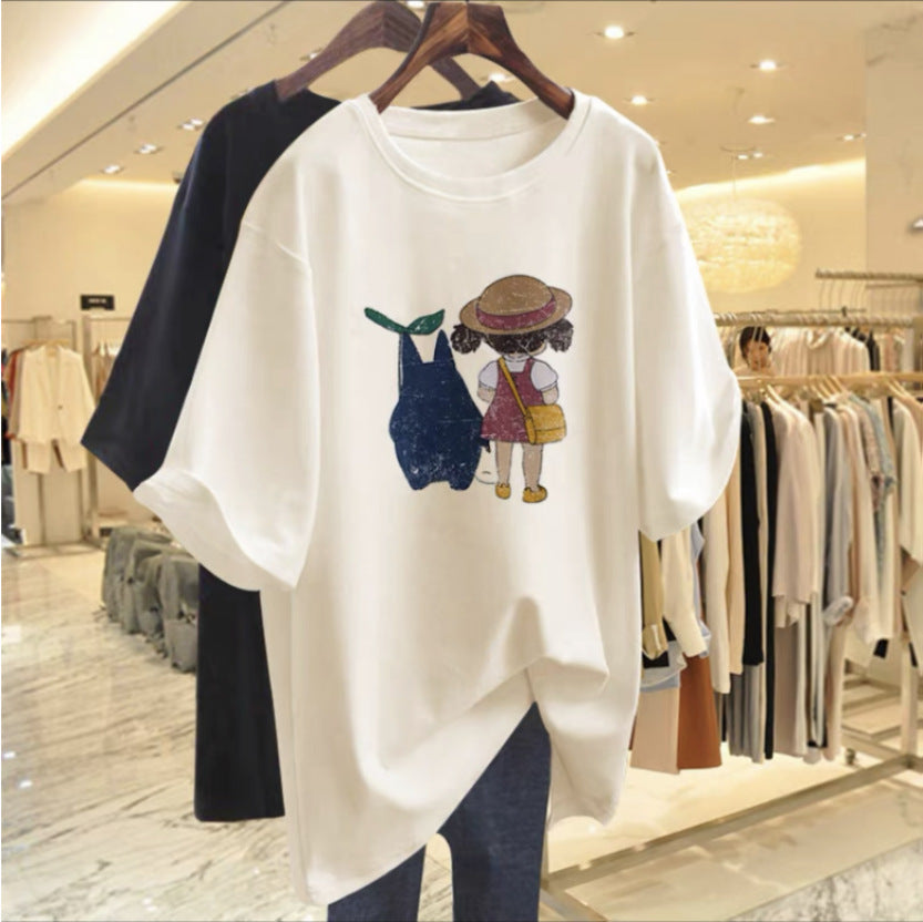 Dame T-Shirt med legende grafiktryk og afslappet snit Stilla