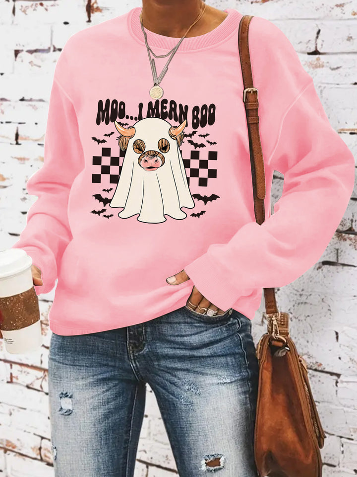 Kvinders sweatshirt i muntert Halloween-design Stilla