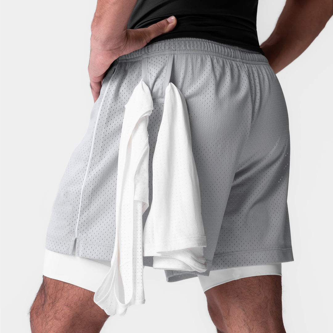 Herrer Sporty Mesh-Shorts med integreret undertøj og praktiske lommer Stilla