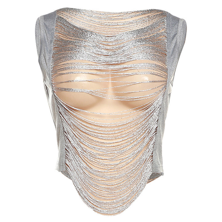 Dame Fit Body med Glimmer-applikationer Stilla