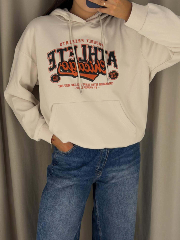 Kvindernes casual hoodie med iøjnefaldende print Stilla