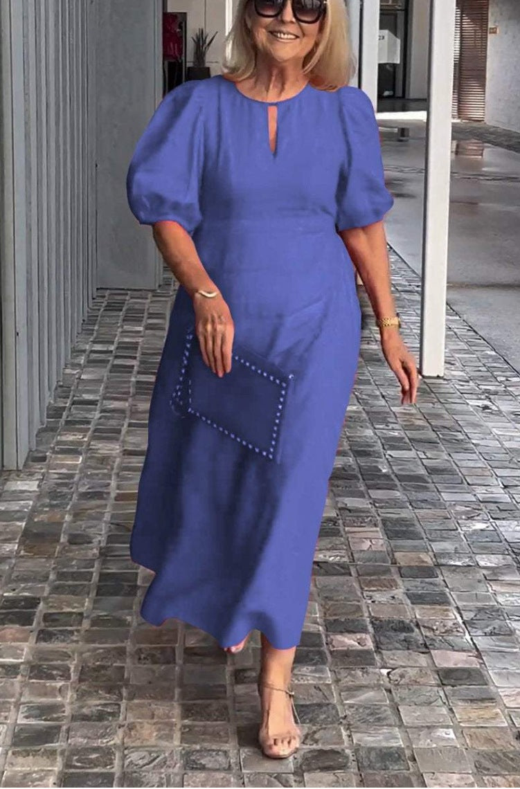 Damer Elegant Puffærmede Maxi Kjole Stilla