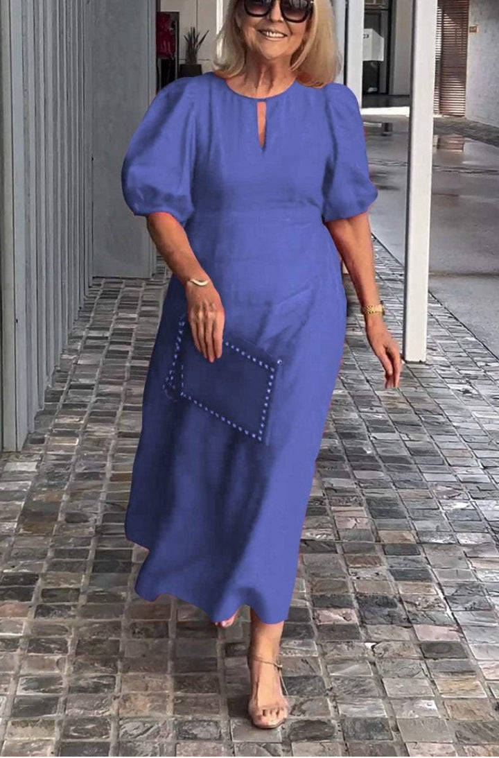 Damer Elegant Puffærmede Maxi Kjole Stilla