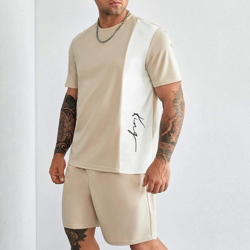 Herrer Sporty Kortærmet Top og Shorts Sæt Stilla
