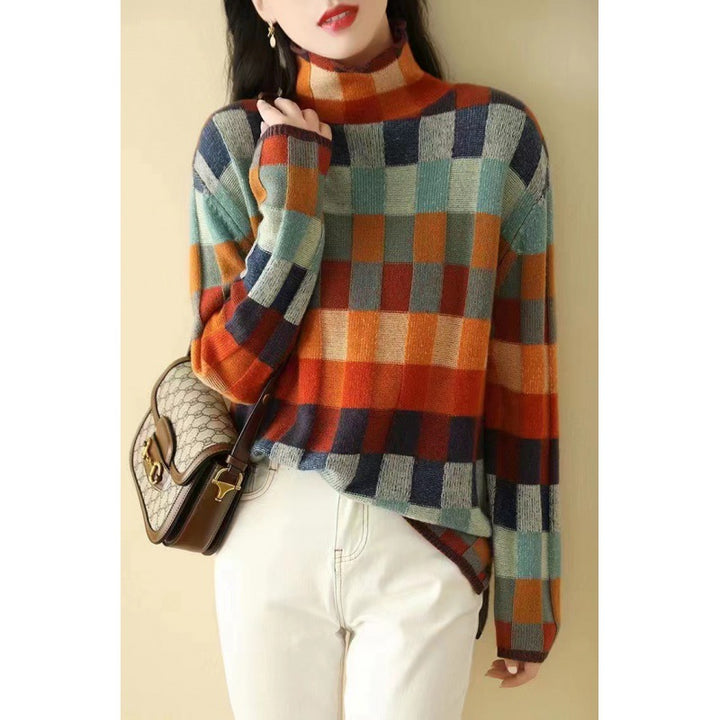 Kvinders oversized sweater i ternet mønster Stilla