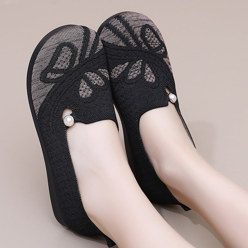 Femme Dekorative Strik Slip-On Flats Stilla