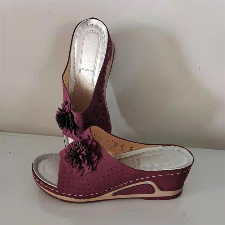Dame Komfortable Blomsterdekorerede Clogs med ergonomisk Sål Stilla