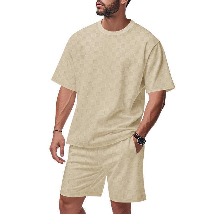 Herre afslappet fritidssæt med åndbare shorts og oversized T-shirt Stilla