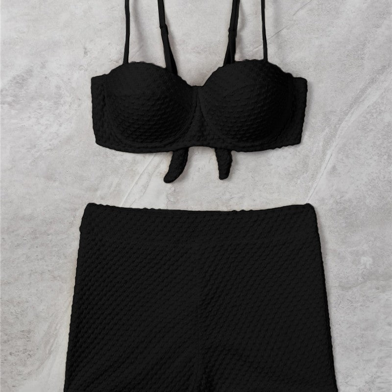 Dame højt taljeret bikini-sæt med polstret top Skovae