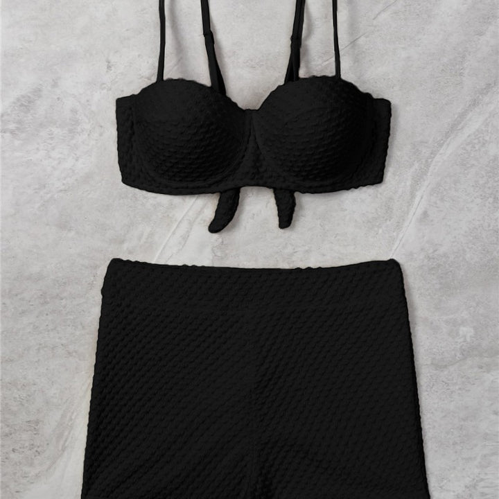 Dame højt taljeret bikini-sæt med polstret top Skovae