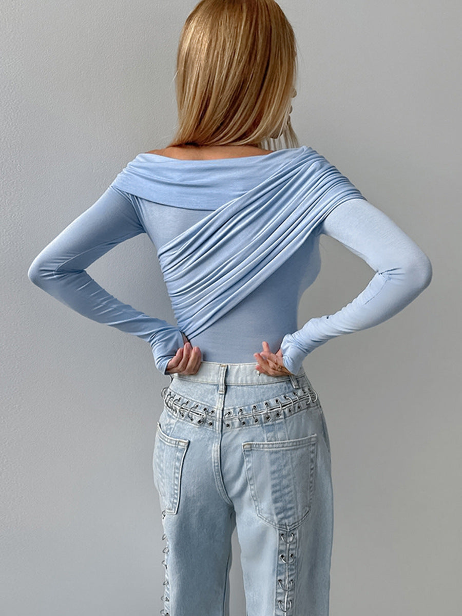 Damer Elegant Voksen top med Off-Shoulder-udskæring og taljeret silhuet Stilla