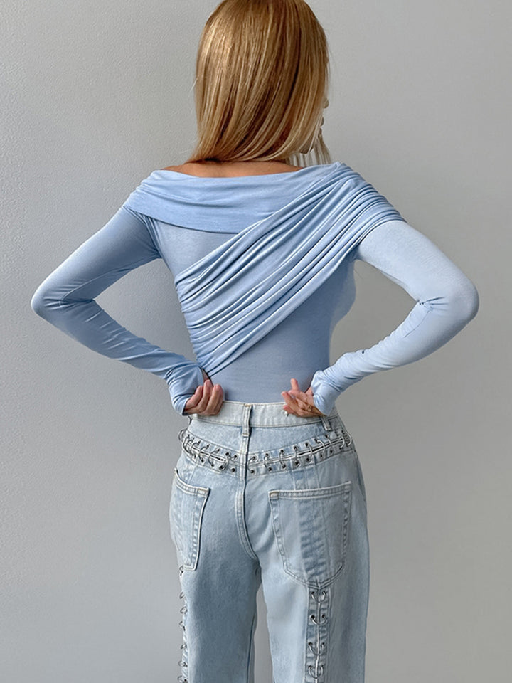 Damer Elegant Voksen top med Off-Shoulder-udskæring og taljeret silhuet Stilla