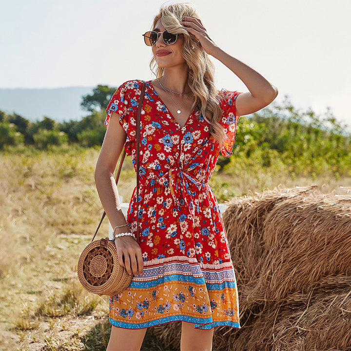Dame sommerkjole med blomsterprint Stilla