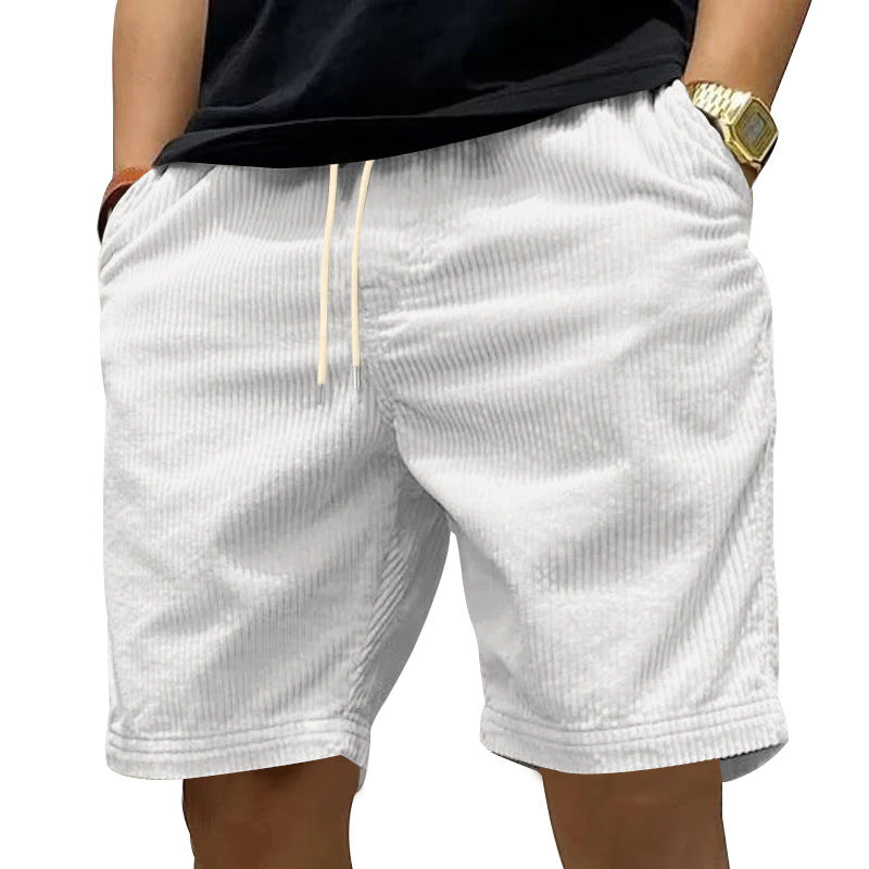 Herre afslappede cordshorts med elastisk linning og moderne stiklommer Stilla
