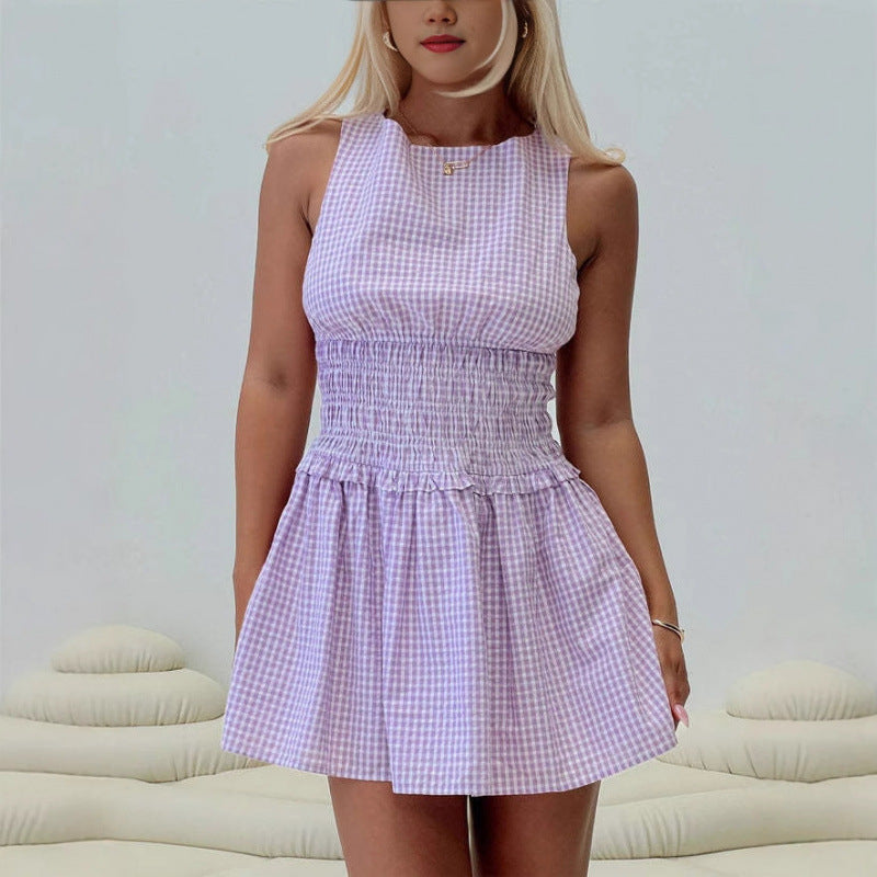 Dame Smocked A-linje Sommerkjole Stilla