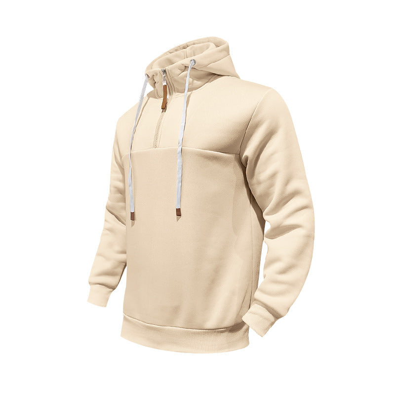 Herre Hoodie med halv lynlås og behagelig pasform Stilla