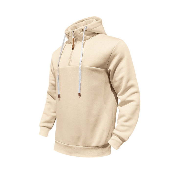Herre Hoodie med halv lynlås og behagelig pasform Stilla