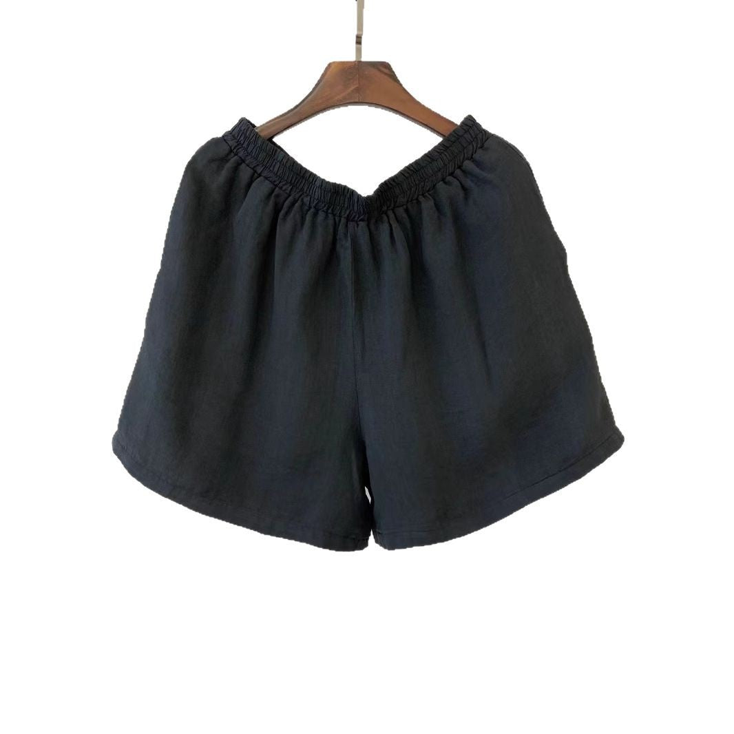 Femme Let Højtaljede Læder Shorts Stilla