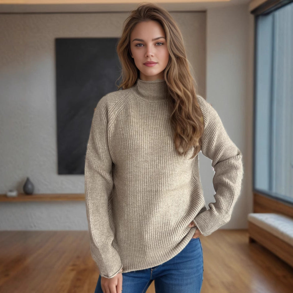 Kvinders hyggelige turtleneck sweater lavet af blødt chunky strik Stilla