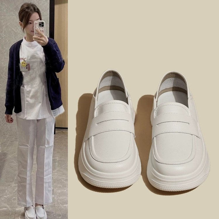 Dame komfortable slip-on mokkasiner med tyk plateau-sål Stilla