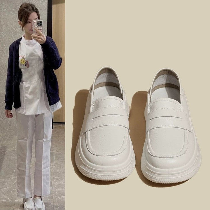 Dame komfortable slip-on mokkasiner med tyk plateau-sål Stilla