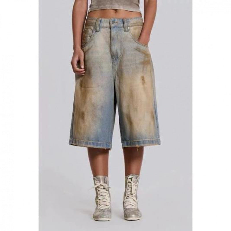 Dame Ødelagte Løse Jeans-Culotte Stilla